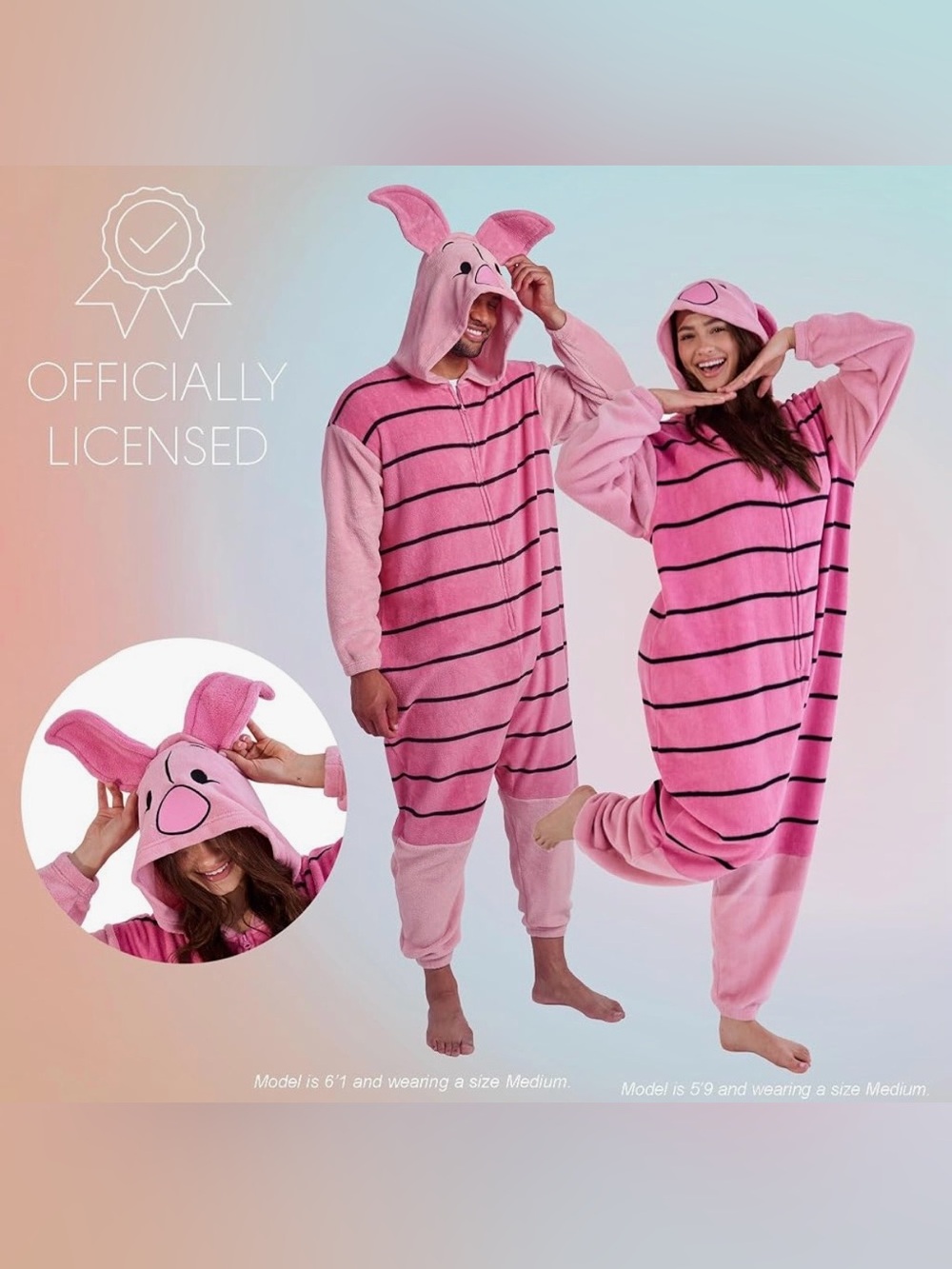 Bioworld Winnie the Pooh Piglet Pajamas Onesie Size: Medium NWT